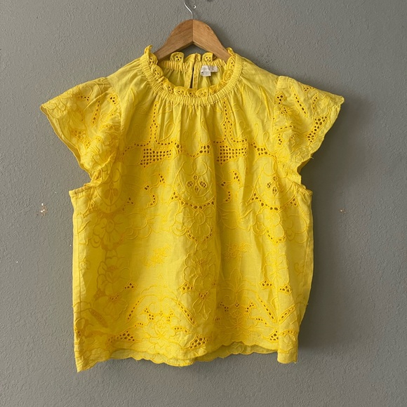 Jennifer & Grace Yellow Eyelet Top - Picture 1 of 6